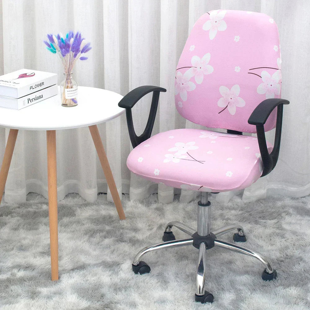2-Piece Solid Color Spandex Office Chair Covers