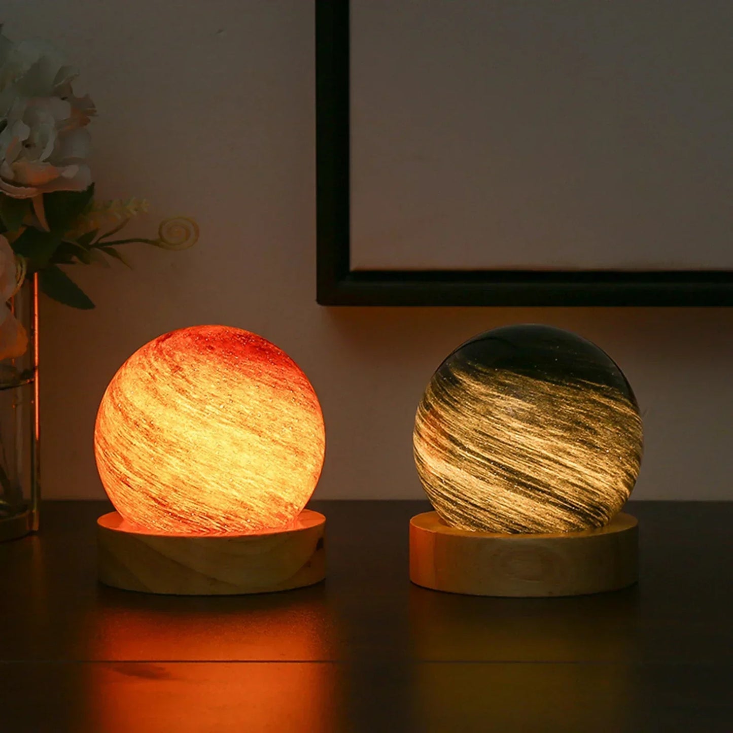 3D Crystal Planet Mini Night Lamp - LED Galaxy Decor