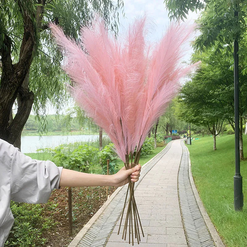 100 cm Artificial Pampas Grass Dried Flower Bouquet for Wedding Decor