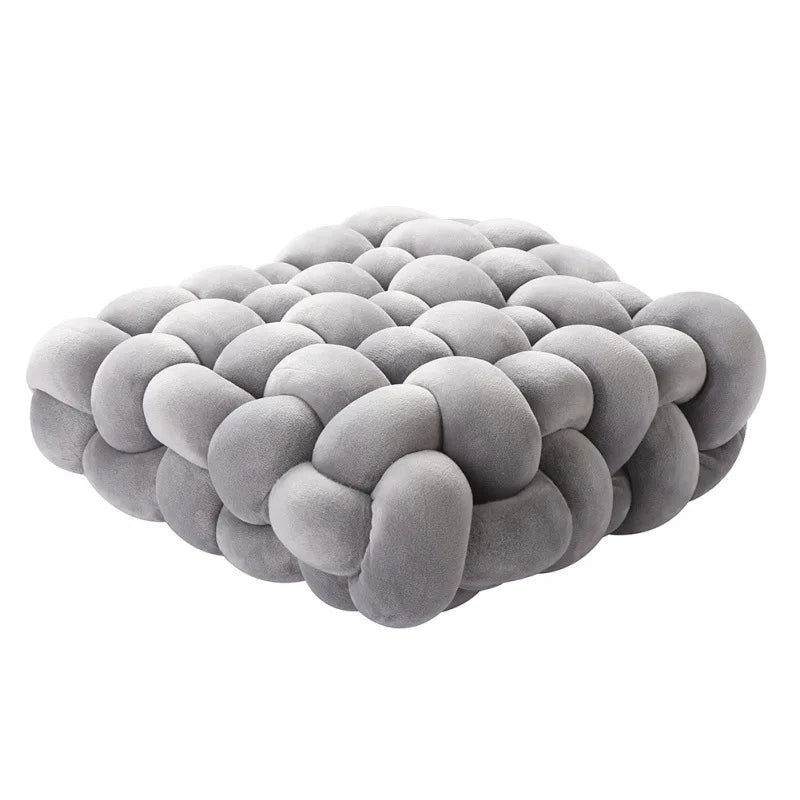 Square Plush Knitted Throw Pillow in Multiple Colors