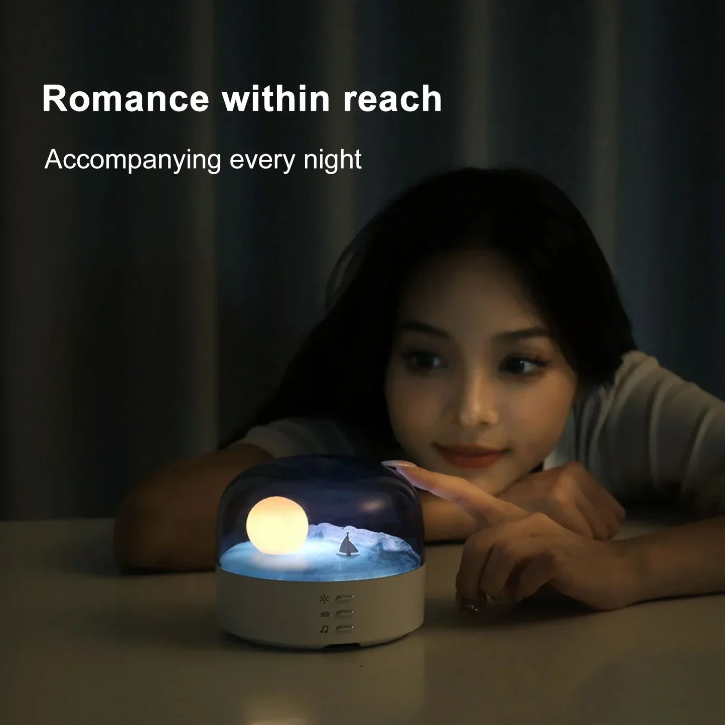 3D Moon LED Night Light Speaker with Rechargeable Battery