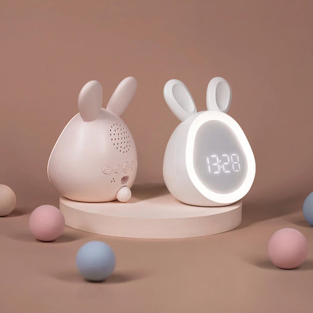 Rabbit-Shaped Children's Alarm Clock with LED Night Light