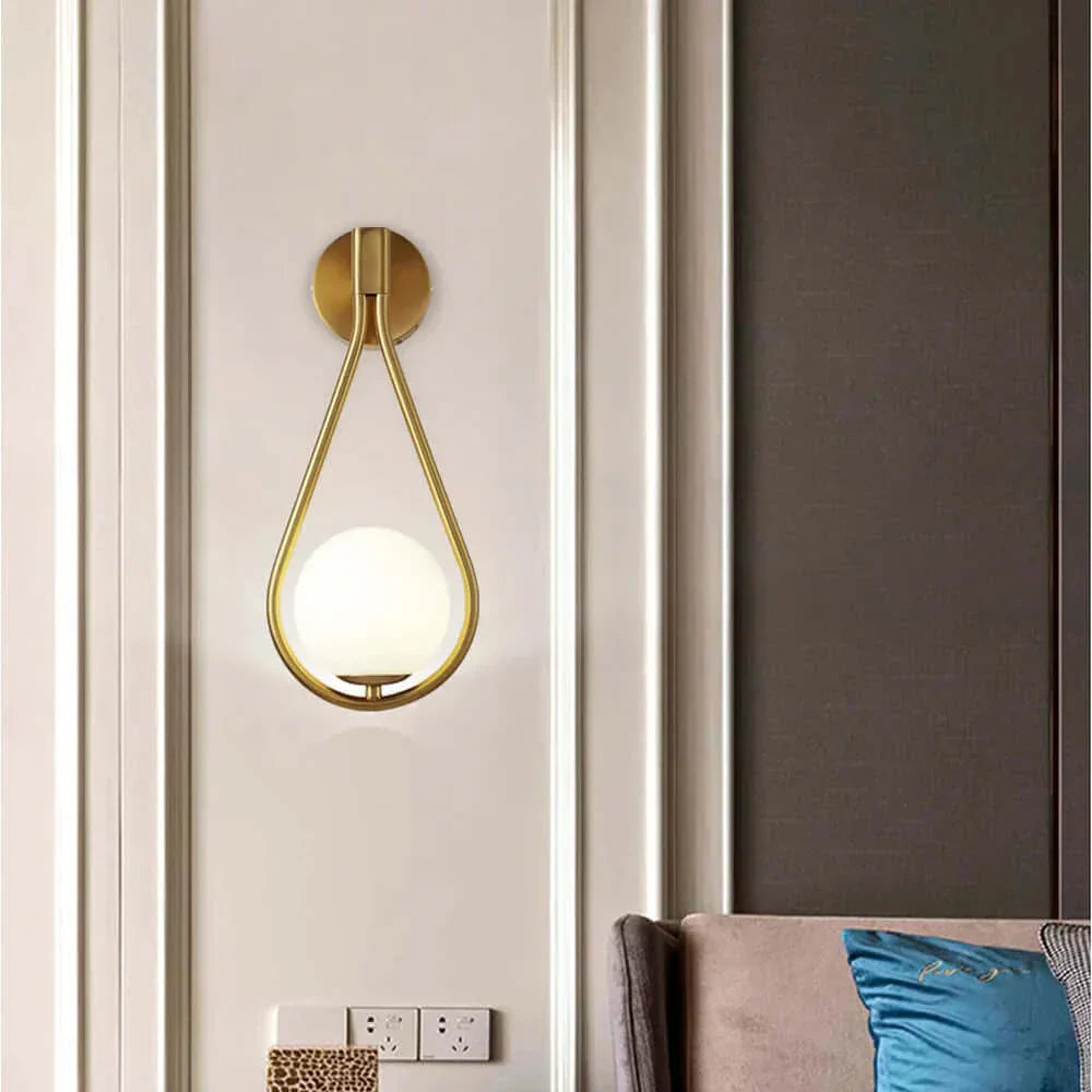 Luxury Glass Globe Wall Lamp in Black or Gold