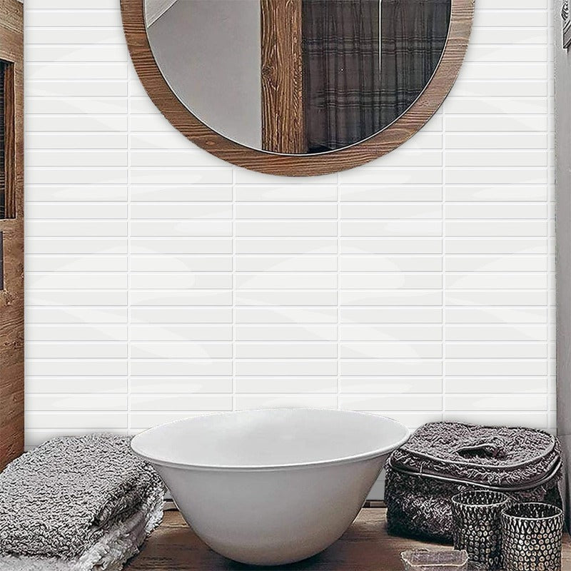 Self-Adhesive 3D Glossy White Kit Kat Tile Stickers