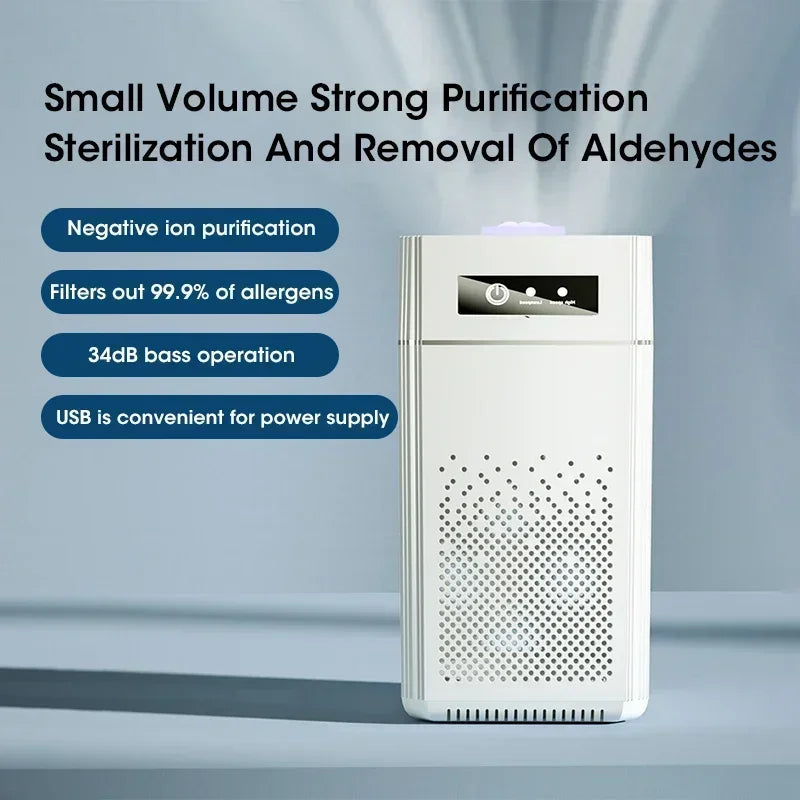 Compact HEPA Air Purifier with Negative Ion Technology