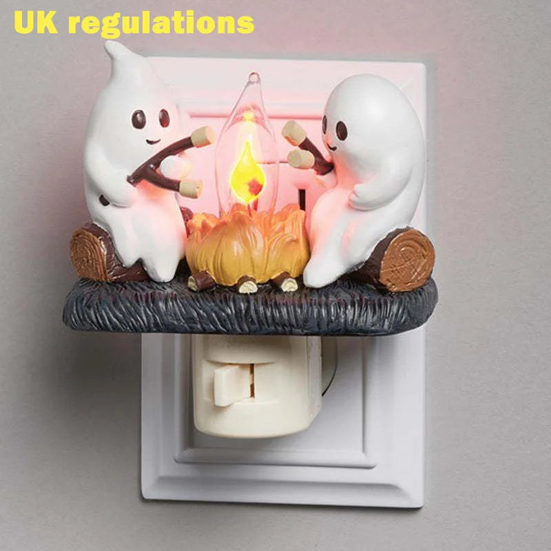 Cute Ghost Campfire Night Light with Energy-Efficient LED