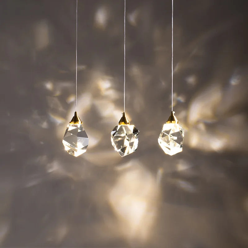Crystal Pendant Light with Energy-Efficient LED Bulbs