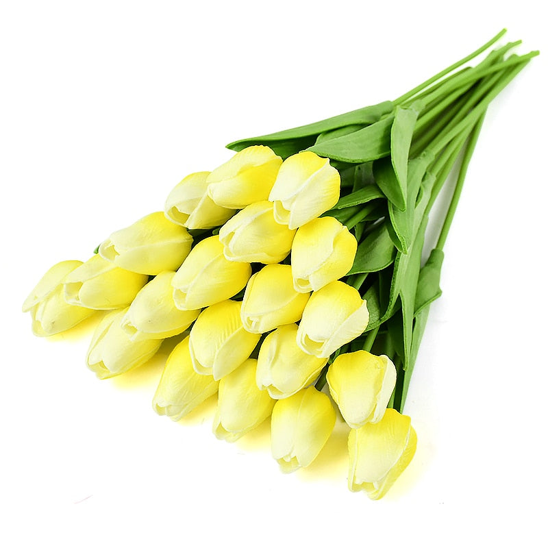 Lifelike Faux Tulip Bouquet in Vibrant Colors