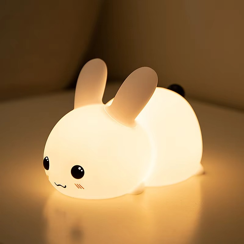 Jade Rabbit Silicone LED Night Light with Touch Activation