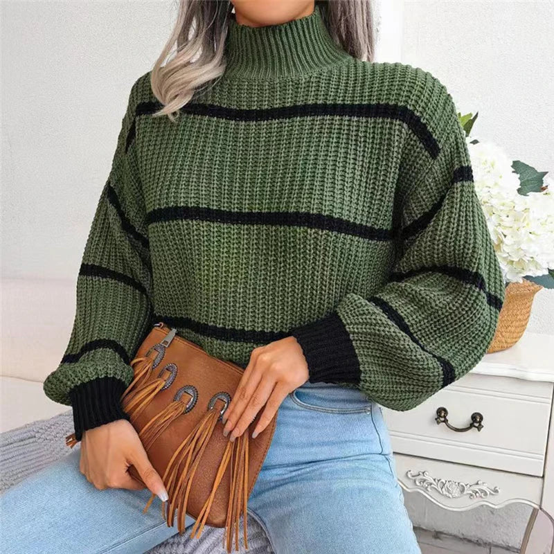 Naelya - Monochrome Striped Sweater
