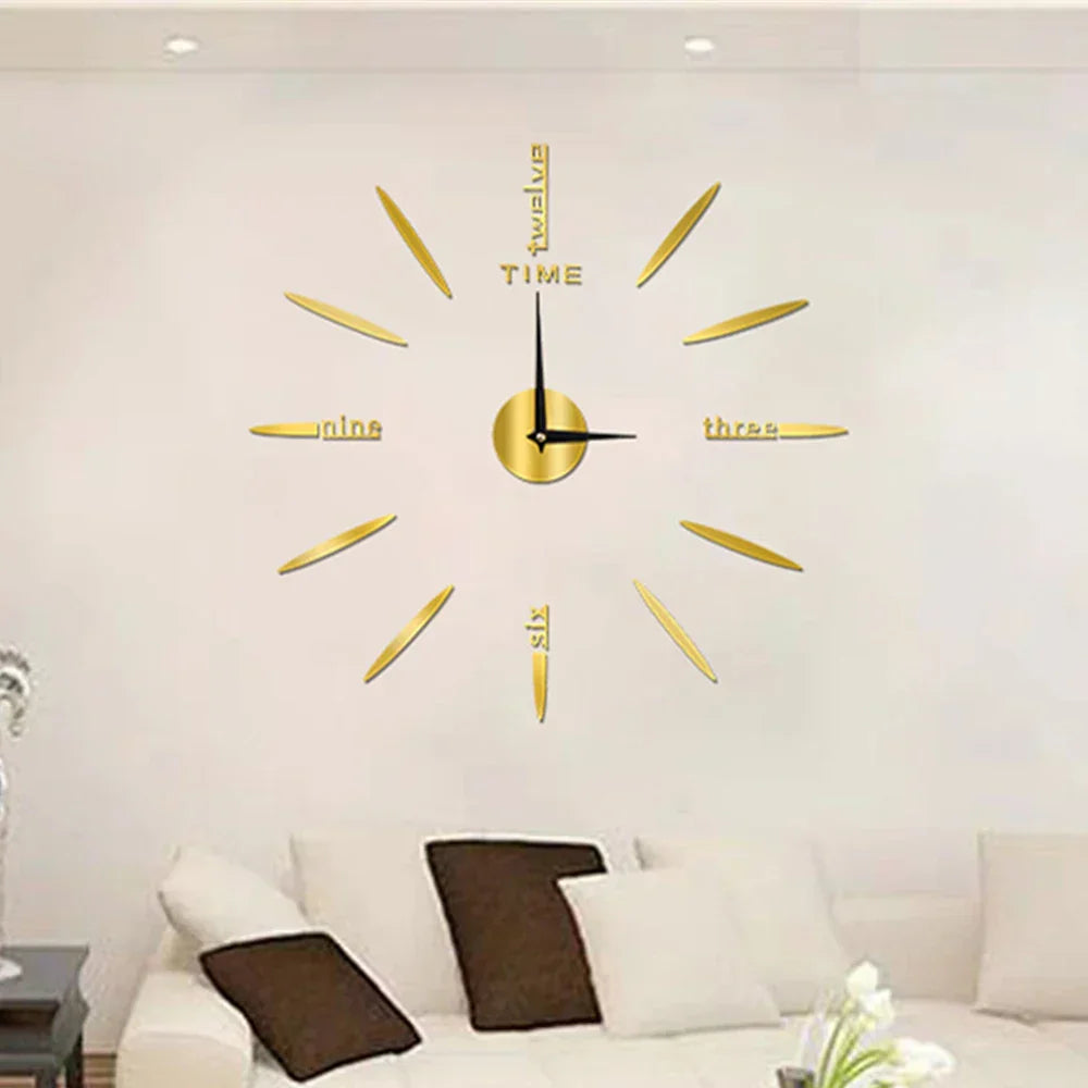 Large Modern Acrylic Mirror Wall Clock