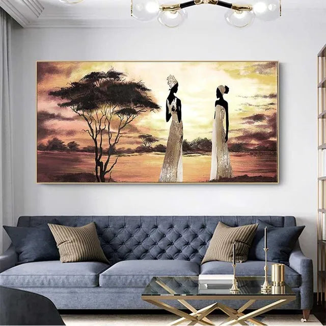 Abstract African Woman Canvas Art Print