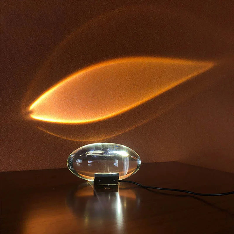 Crystal Sunset Sky Table Lamp with Eye of the Sky Motif