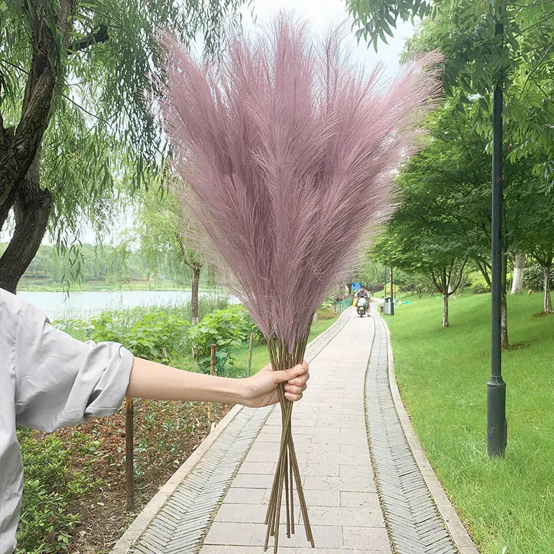 100 cm Artificial Pampas Grass Dried Flower Bouquet for Wedding Decoration