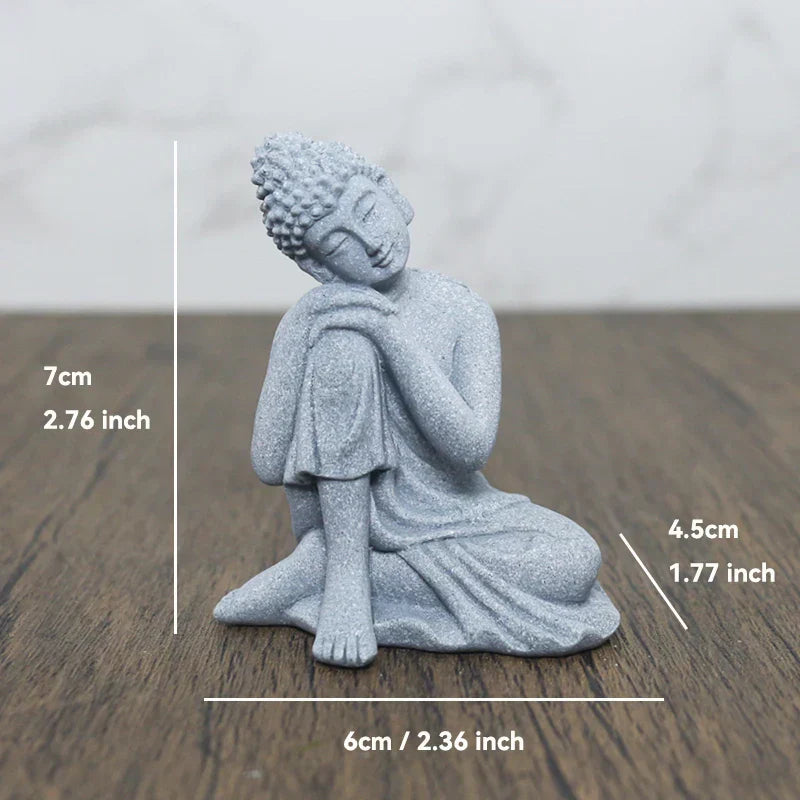 Small Buddha Stone Statue for Zen Garden and Meditation