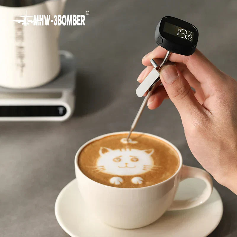 Digital Instant-Read Coffee Thermometer for Latte Art and Milk Frothing