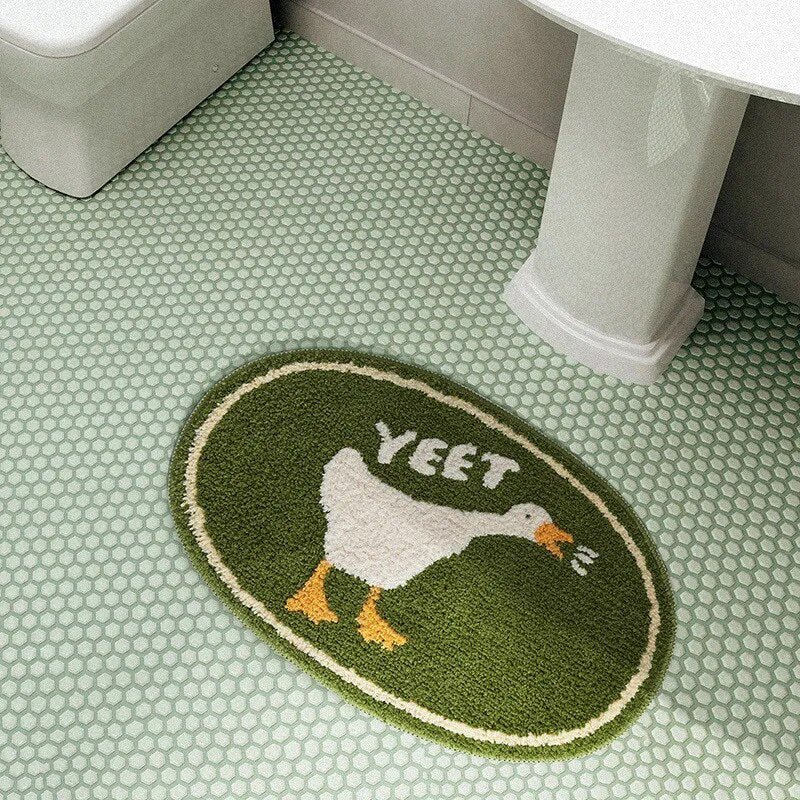 Handmade Cute Animal Bath Mat with Non-Slip Backing