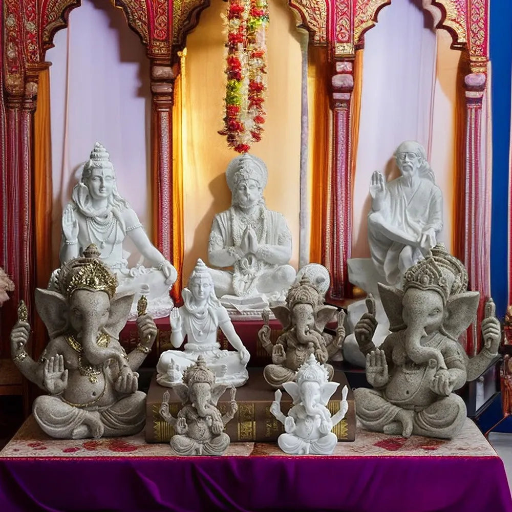 Resin Sandstone Hindu Buddhist Statues - Ganesha, Buddha, Shiva, Sai Baba, Hanuman