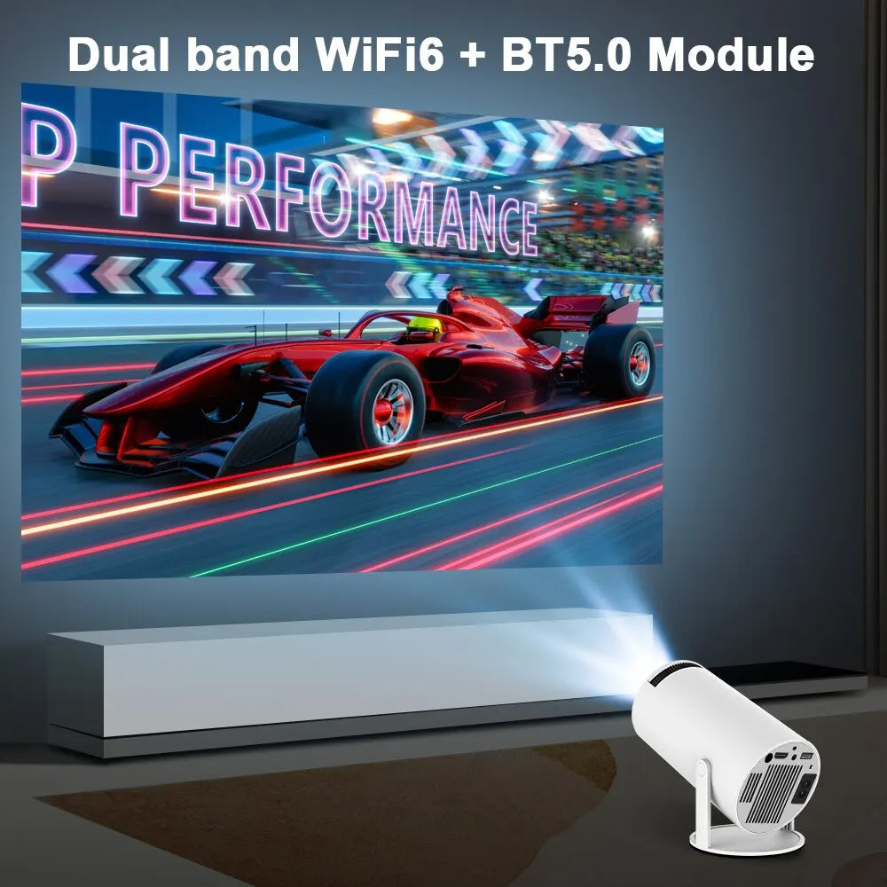 4K Android Smart Projector with 180° Viewing Angle and 360° Sound