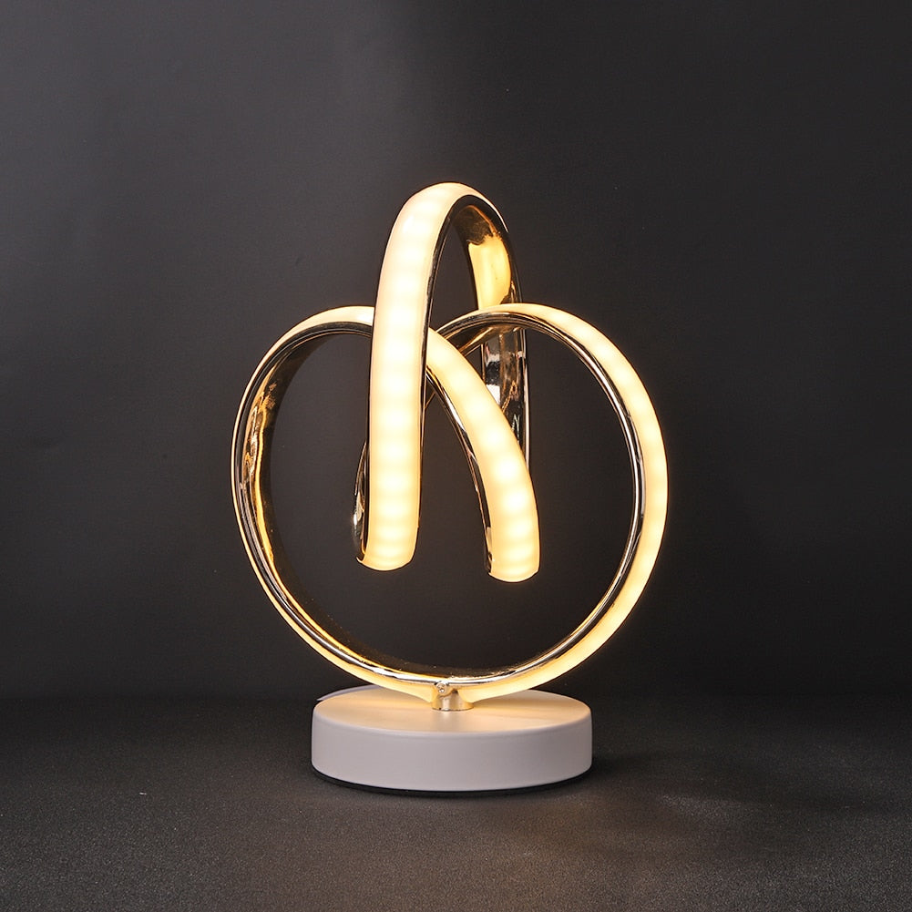 Sleek Spiral LED Table Lamp with Warm Light