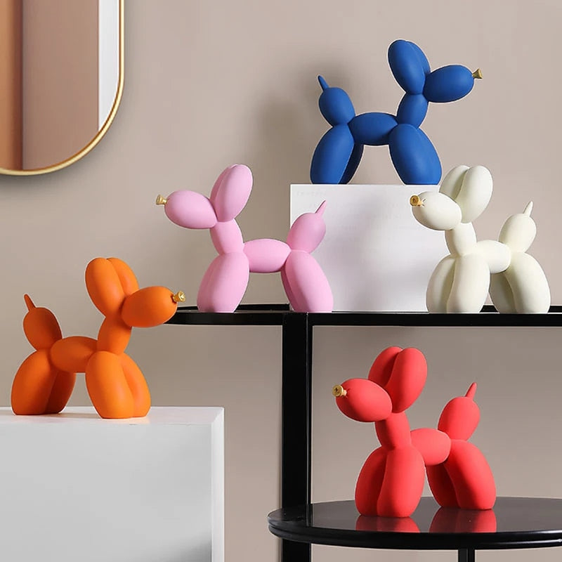 Nordic Balloon Dog Resin Figurine for Home and Office Decor