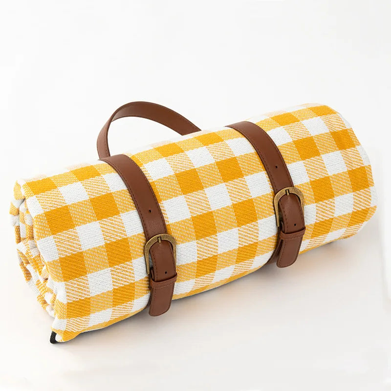 Waterproof Picnic Blanket with Soft Foam Filling and Carry Handles