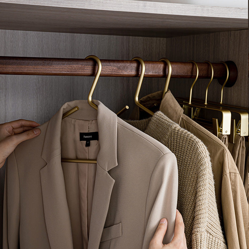 Solid Matte Gold Metal Hangers - Set of 5