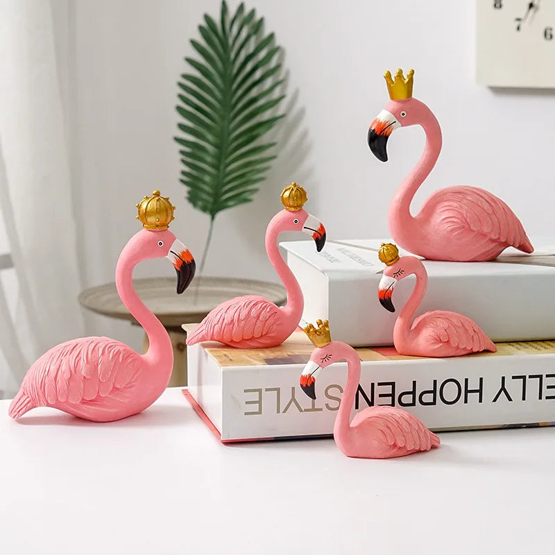 Modern Resin Flamingo Figurine Sculpture for Home and Office Decor