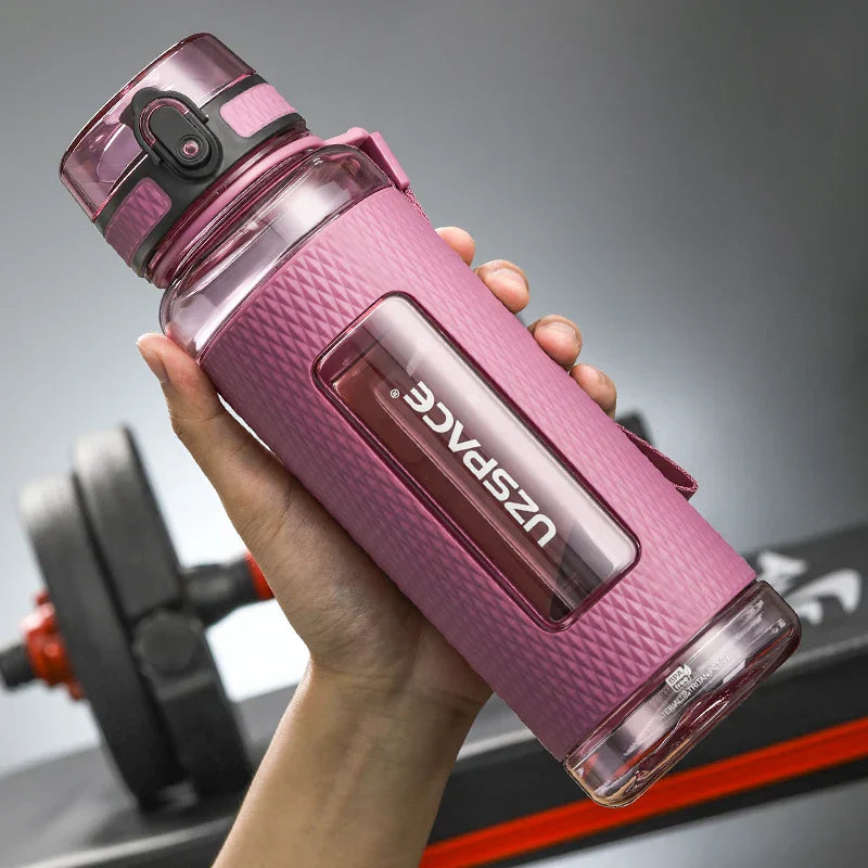 Tritan Plastic Fitness Water Bottle with Tea Infuser, BPA-Free, Leak-Proof, Portable, Eco-Friendly