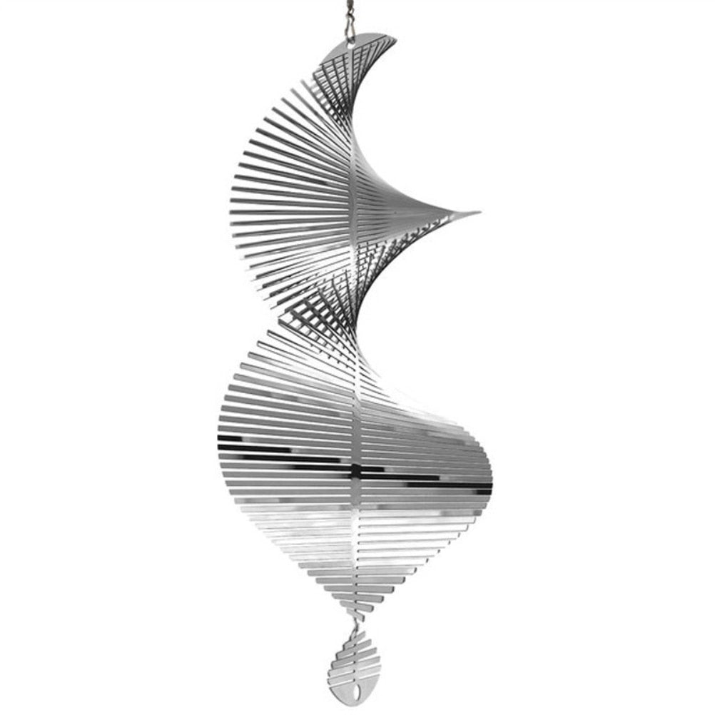 Rotating Silver Wind Spinner Chime - Scandinavian Garden Decor