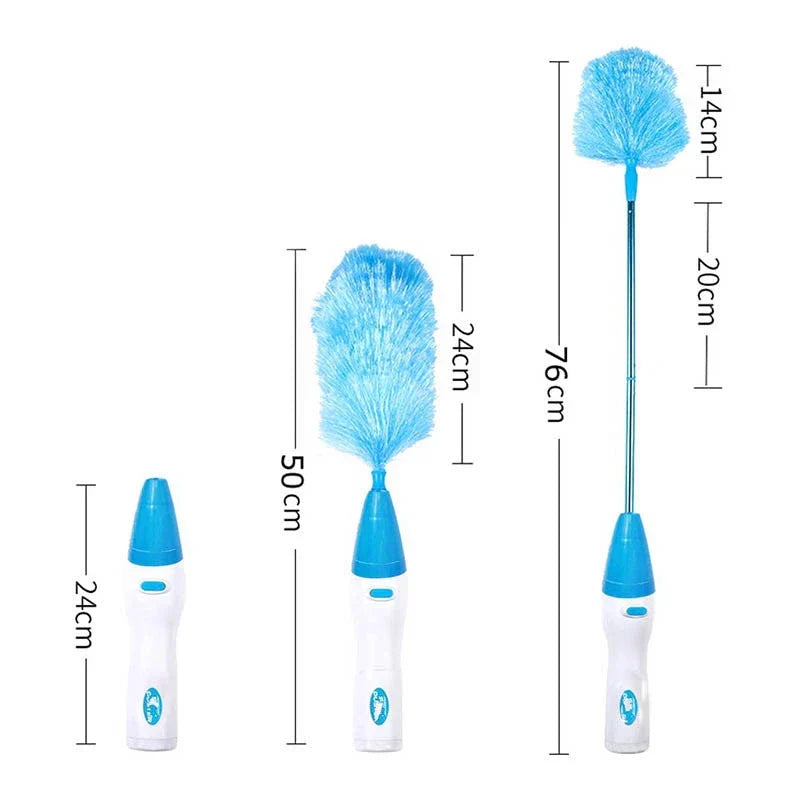 Electric Dust Sweeper with 2-in-1 Brush System and Adjustable Length