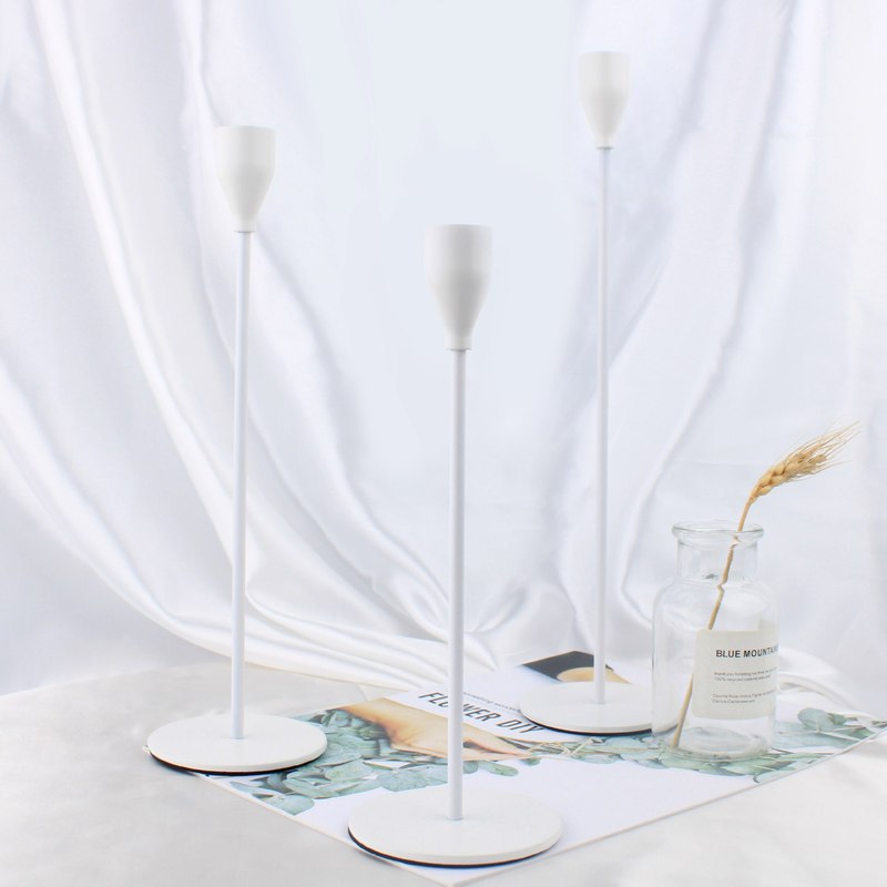 Metal Candle Holders Set of 3 - Modern Design with Non-Slip Base