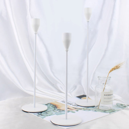 Metal Candle Holders Set of 3 - Modern Design with Non-Slip Base