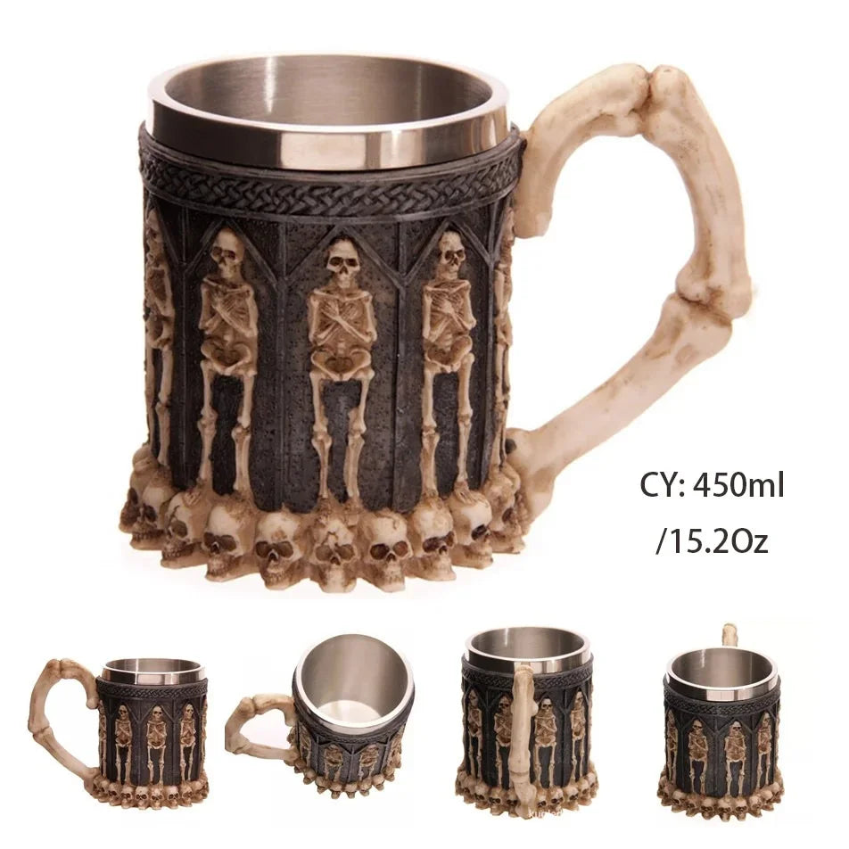 Medieval Dragon Resin and Stainless Steel Mug 600ml
