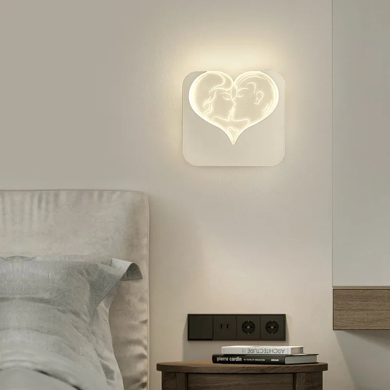 Minimalist LED Wall Lamp in Aluminum and Acrylic