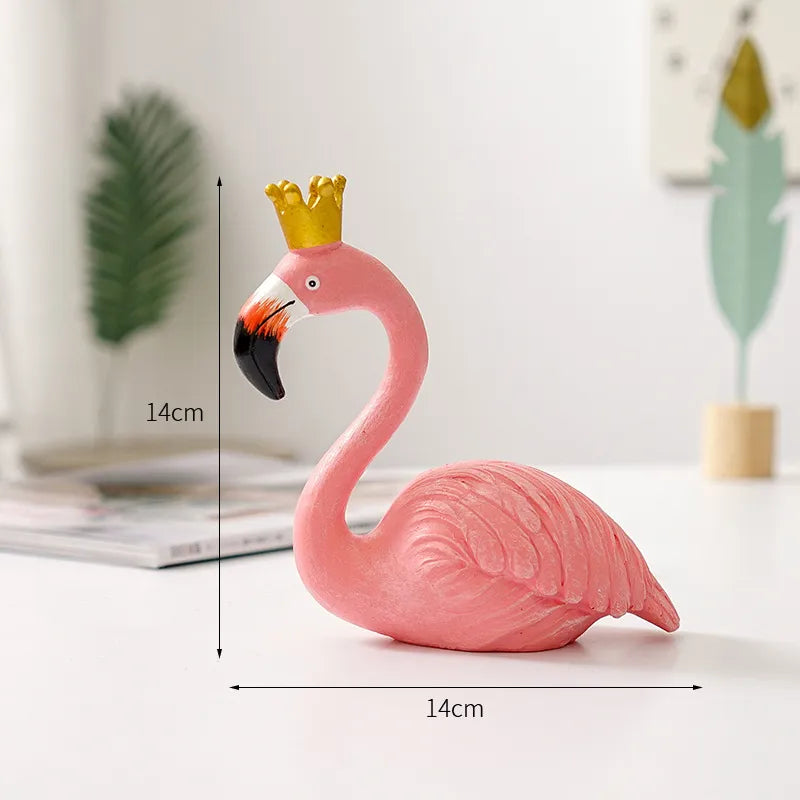 Modern Resin Flamingo Figurine Sculpture for Home and Office Decor