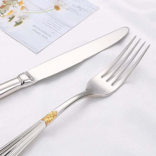 Gold-Plated Stainless Steel Cutlery Set
