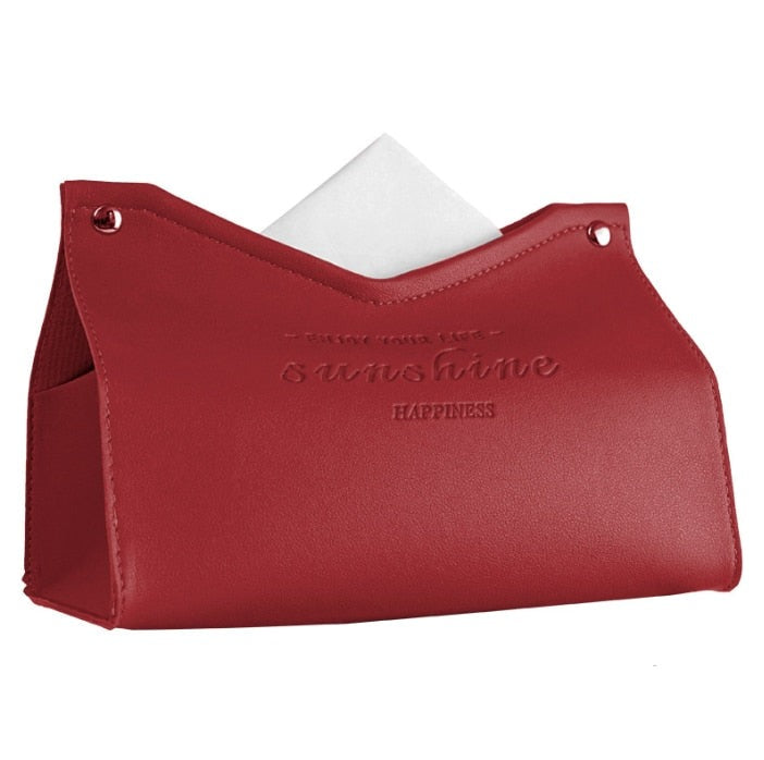 Stylish Artificial Leather Tissue Box