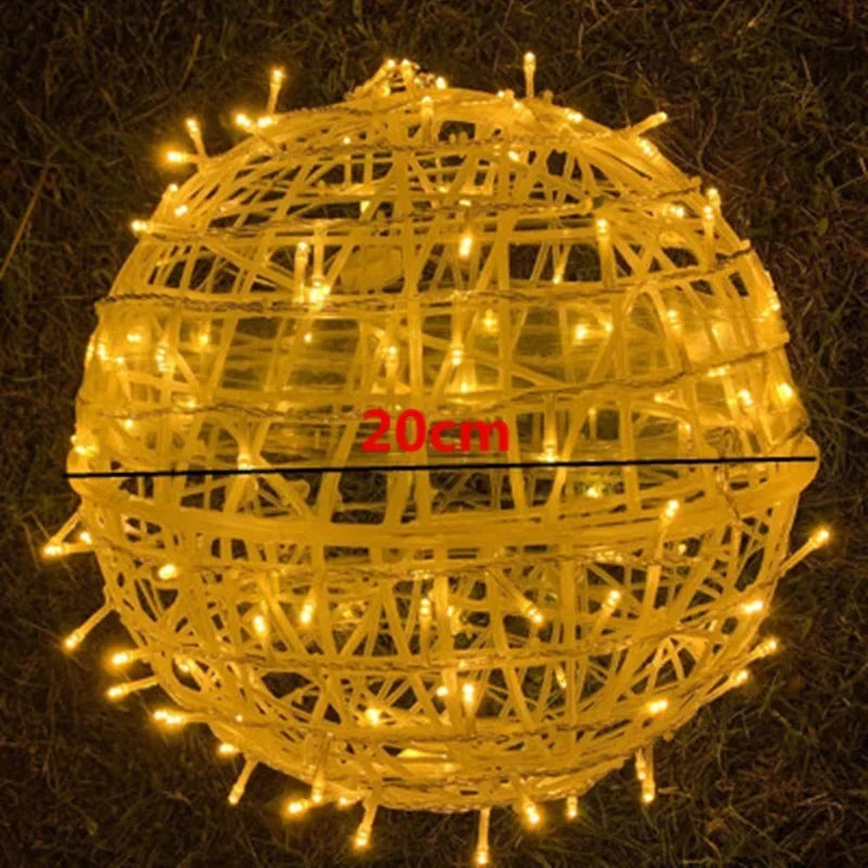 Rattan Sphere Party Lights - 8 Inch Decorative Lighting