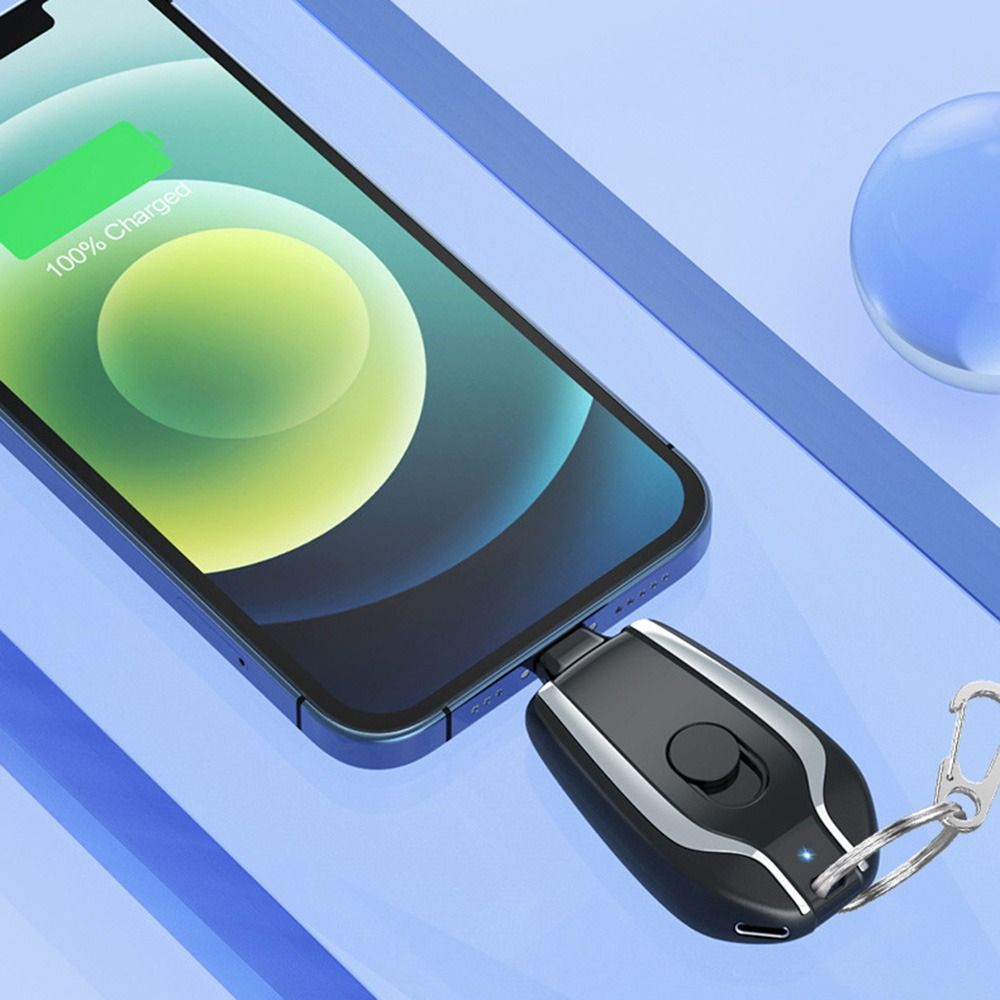 Mini Portable 1500mAh Power Bank Charger with Carabiner Clip