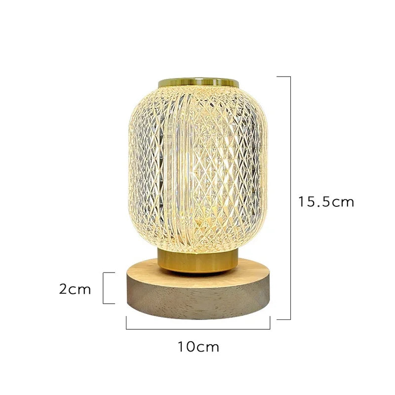Dimmable Gold Crystal Table Lamp with Touch Control