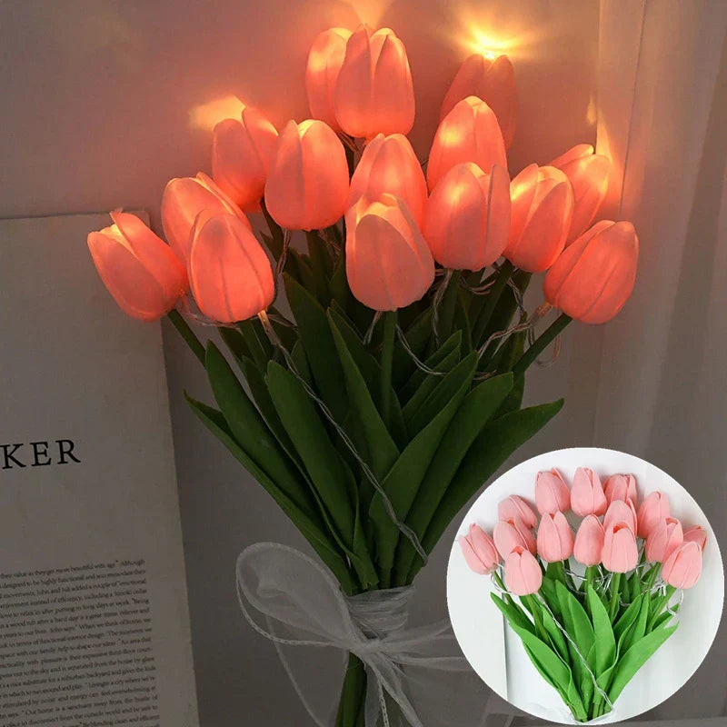 LED Faux Tulip Bouquet Lamp for Weddings and Home Decor