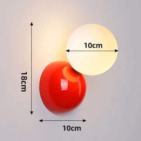 70s Retro Wall Light with Frosted Glass Orb in 3 Colors