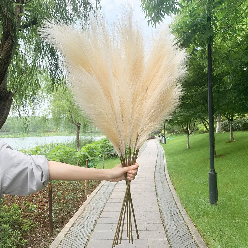 100 cm Artificial Pampas Grass Dried Flower Bouquet for Wedding Decoration