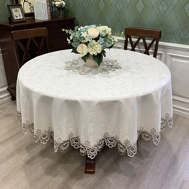 Victorian Lace Ruffle Round Tablecloth