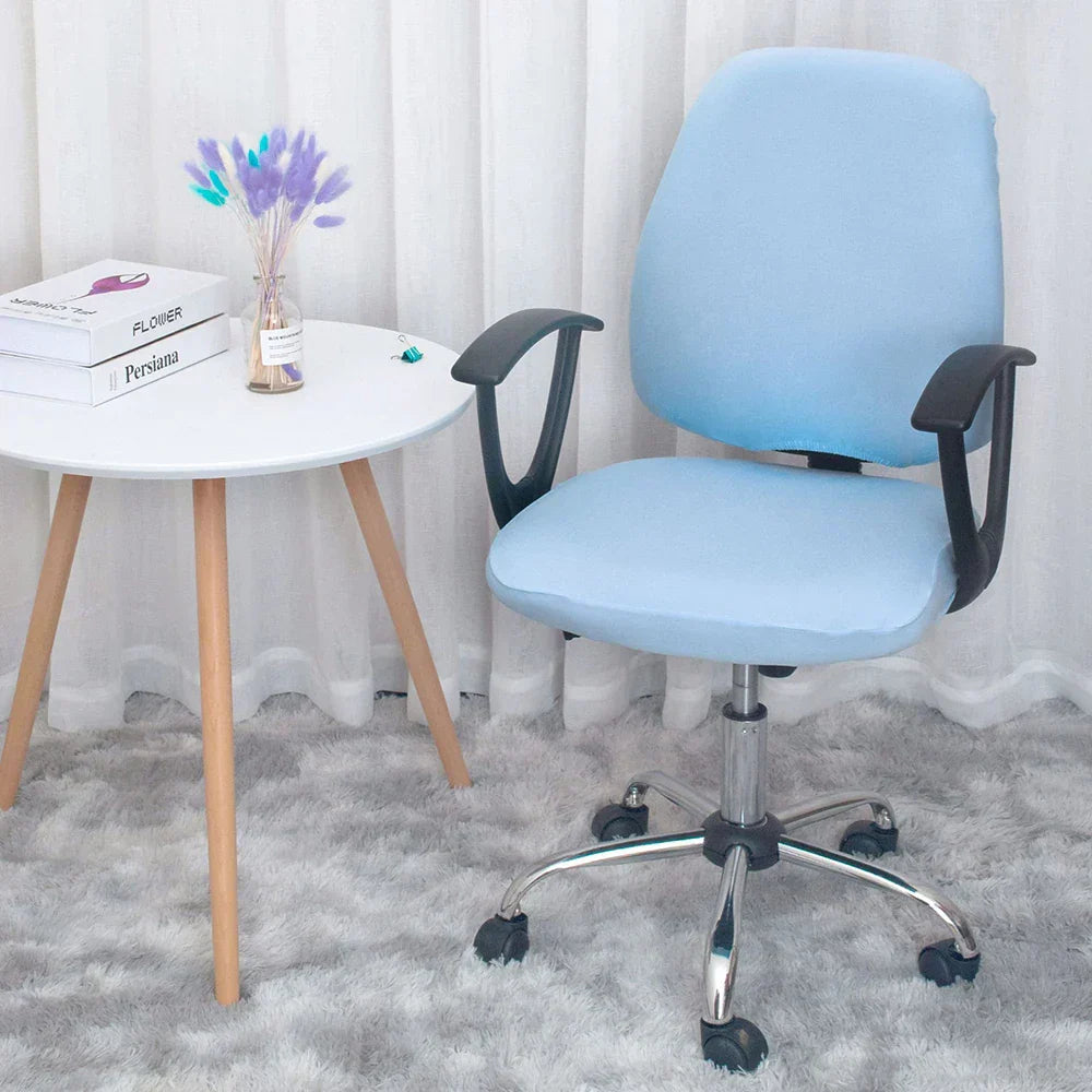 2-Piece Solid Color Spandex Office Chair Covers