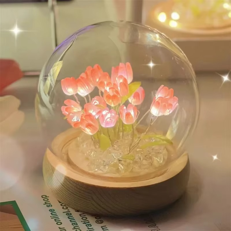 Handmade Tulip LED Night Light Table Lamp