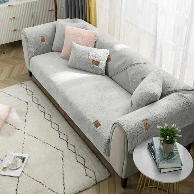 Stretch Polyester Sofa Cover in European Rustic Style