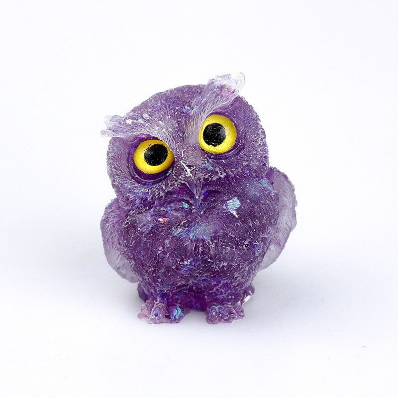 Handmade Natural Crystal Owl Figurine