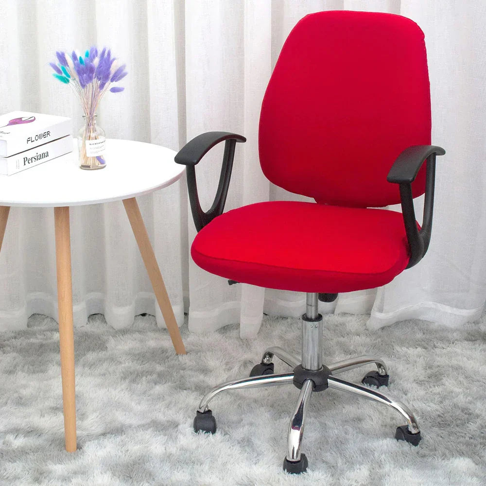 2-Piece Solid Color Spandex Office Chair Covers